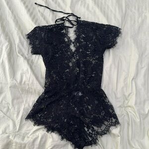 Lovers + Friends Women's Black Playsuit-romper